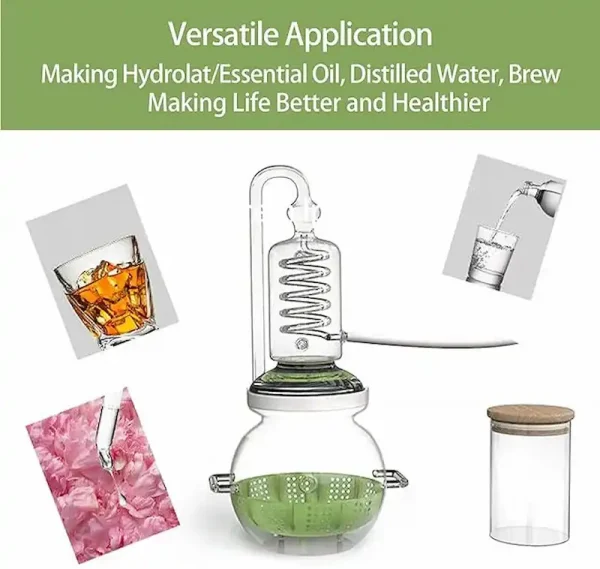 Aplicación de destilador de hidrosol cristalino 1Gal4Liters