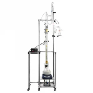 Glass distillation with magnetic stirring and electric heating mantle(Schematic diagram)