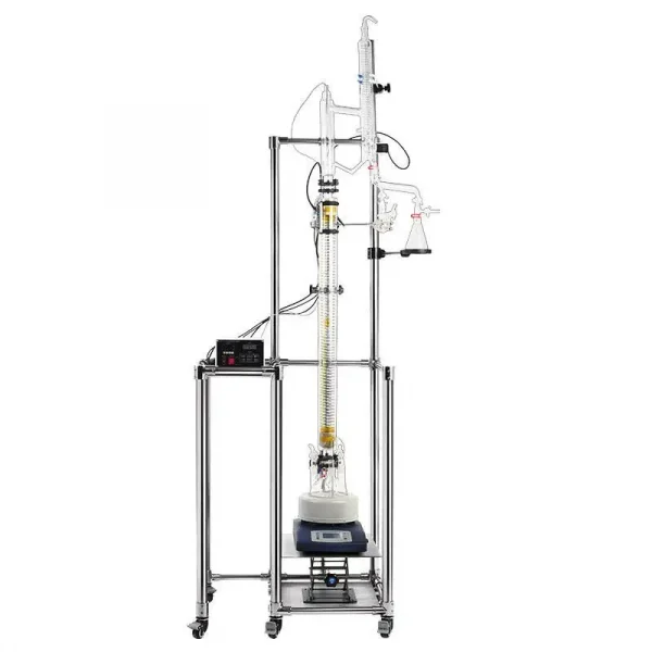 Glass distillation with magnetic stirring and electric heating mantle(Schematic diagram)