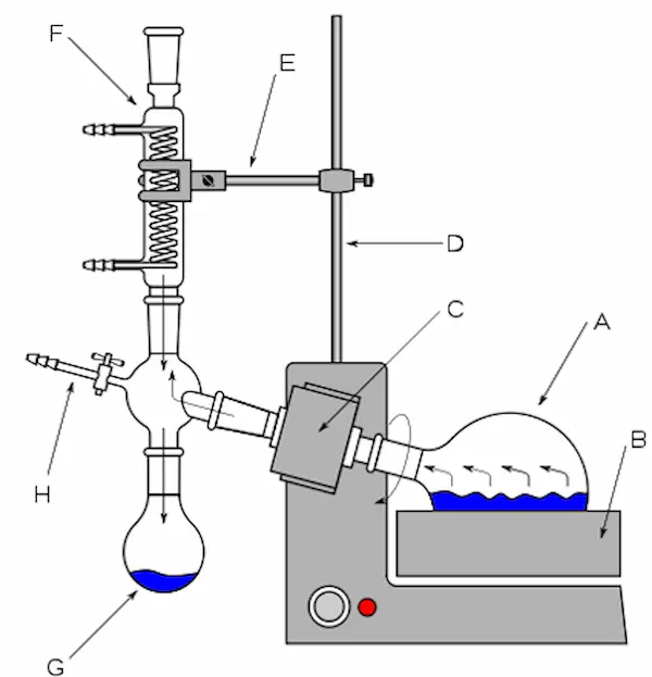 Diagrama esquemático del evaporador rotatorio